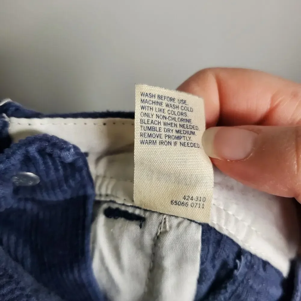 Oshkosh B'gosh Blue Corduroy Overalls Size 18 Months 100% Cotton Bear Embroidery